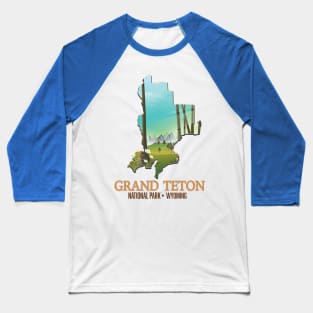 Grand Teton travel poster Baseball T-Shirt